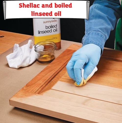 Shellac and boiled linseed oil